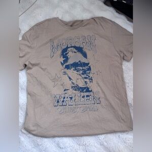 Morgan Graphic Short Sleeve Tee - Beige and Navy